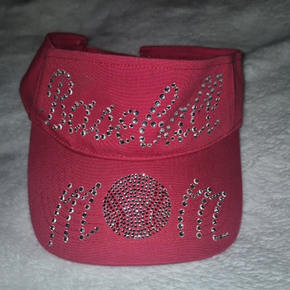 Pink Rhinestone Visor Cap for Women
